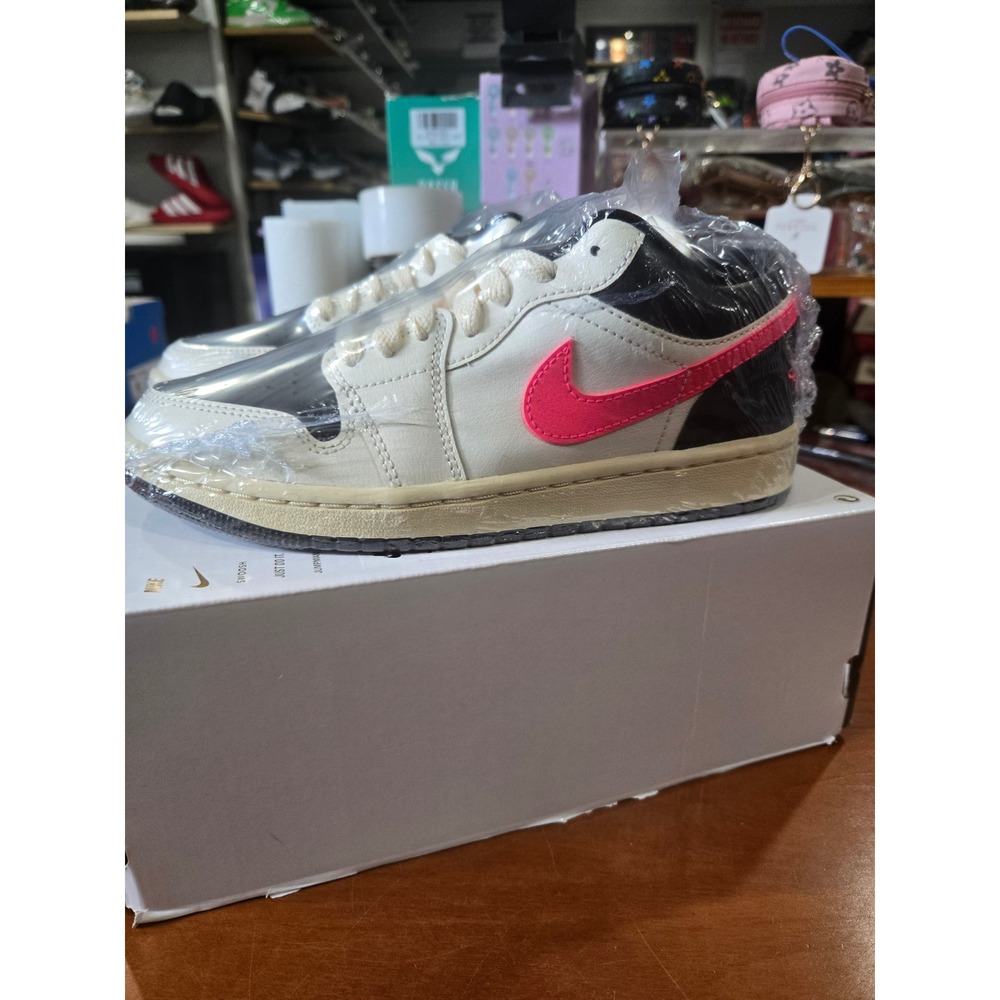 Nike Air Jordan 1 Low Pale Ivory Racer Pink Black DC0774-107 Womens 6